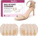 Ball of Foot Cushion Metatarsal Pads - Welnove Non Slip Gel Heel Pads - Heel Cushions to Prevent Toe Sliding, All Day Comfort Shoe Insert Pads for High Heels, Sandals, Wedding, Party (4 Pairs Beige) 1