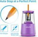 JARLINK Electric Pencil Sharpener, Heavy Duty Helical Blade, Auto Stop | Purple — 3