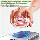 Magnetic Phone Ring for MagSafe Phone Grip - [Super Magnet] Stylish Ring Holder Stand with for iPhone 17 16 15 14 13 12 Pro Max Air, Mag Safe Women Decor Accessories, Glitter Gold 2026 New photo 2