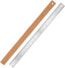 5 Pack | Pacific Arc Stainless Steel Ruler with Inch and Pica Measurements, 12 Inches Cork Backed | 5 Pack | 12 Inch — 5