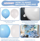 Blue and White Balloon Arch Kit, ADOINBY 140Pcs Pastel Light Blue and White Balloon Garland kit, 18 12 10 5 Inch Different Size Balloons for Baby Shower Birthday Gender Reveal Anniversary Decorations — 3