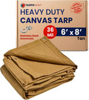 TarpsNow Tarps Now 6x8 ft Heavy Duty Canvas Tarp