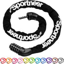 Sportneer Bike Lock: 5 Digit Combination High Security Anti Theft Bike Chain Lock - 3.2/3.6/4ft Heavy Duty Keyless Bicycle Lock for Bike, Motorcycle, Scooter, Door & Gate - 4/6mm Thick, Easy to Use — 1