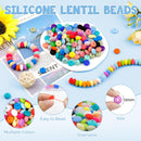 FIVEIZERO 180PCS Silicone Lentil Beads, 30 Colors 12mm Spacer Beads — 3