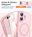 FNTCASE for iPhone 16 Case, Fit for Magsafe, Screen Protector, Light Pink photo 4