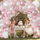 Blocesa Pearl Pink White Balloons Arch Kit Double Stuffed, Party Decor. — 8