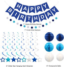 meowtastic Birthday Decorations Happy Birthday Banner with Honeycomb Balls | Blue | Star — 6