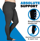 ABSOLUTE SUPPORT Plus Size Toeless Compression Tights for Women 20-30mmHg, Womens Opaque Compression Pantyhose with Plus Size for DVT, Reticular Veins, Superficial Thrombophlebitis, Black, 5X-Large — 5