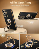 XYZ for Galaxy S25 Case with Stand, for Samsung Galaxy S25 Case with Double Ring Kickstand, Women Girls Cute Love-Heart Bling Luxury Protective Phone Case for Samsung S25, Black — 3