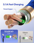 XIAWAO USB C Cable 6 Pack, Braided USB A to Type C Cord Fast Charging 3