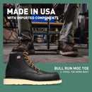 Danner 6" Bull Run Steel Toe Work Boots for Men - Black — 2