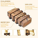 KAILIMENG Puzzle Box, Secret Magic Box with 2 Hidden Compartments Drawers for Coin Money - Brain Teaser Trick Box 3D Wooden Puzzle for Adults — 2