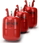 Party Factory – 3x Helium Tank - for up to 90 assorted balloons (latex, LED & foil) – Party birthday decoration disposable gas cylinder – bendable filling valve – For decorative occasions | 3 Pack — 8