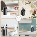 Vaydeer Metal Pen Holder Aluminum Pencil Holder for desk, Round Desktop Organizer and Black Pencil Cup for Office, School, Home and Stationary Supplies (3.15 x 3.15 x 3.94 Inches) — 5