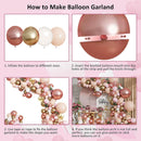 Blocesa Rose Gold Balloon Garland Arch Kit, Pink Gold, Latex, Party Decor. | Rose Gold White — 3