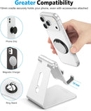 OMOTON C2 Adjustable Aluminum Cell Phone Stand with Charging Cutout, Silver photo 5