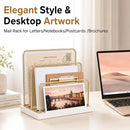 OPNICE Wooden Mail Organizer, File Organizer for Desk, Gold — 5