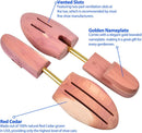 Cedar Shoe Tree for Men, Wide Heel Women's Adjustable Shoe Tree, Split Toe Cedar Boot Tree — 3