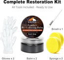 Dark Gray Leather Repair Kit, Recoloring Balm, Leather Dye — 6