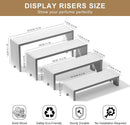 4 Set White Wood Tiered Riser Display Stands for Vendor Events,Stackable Wooden Cupcake Stand,Farmhouse Decor Wood Dessert Table Display Set,Vendor Booth Display Items,Food Display Risers for Party | 4 PACK — 8