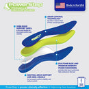 PowerStep Pinnacle Memory Foam Orthotics Insoles, Heel and Arch Support, Plantar Fasciitis Relief, Mild Pronation, Fat Pad Atrophy, Cushioned Orthotics for Men and Women, Made in the USA - Blue/Green — 3