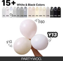 PartyWoo White Balloons 155pcs Matte White Latex Balloons Different Sizes | White-3051 | 5/10/12/18 inch — 4