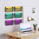 samstar 6 Pack Mesh Wall Mounted File Holder Metal Wall File Pocket Mail Organizer for Office/Home(with Label Panel) — 3