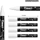 Timart 8 Pack White Chalk Markers, 6mm Liquid Chalk Markers | White 6mm Reversible Tip — 5