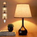 ONEWISH Touch Bedside Lamp, Farmhouse 3-Way Dimmable Table Lamps for Nightstand with Fabric Shade, 17.32'' Desk Lamp… — 1