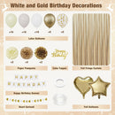 White and Gold Happy Birthday Party Decorations for Women Girls — 2
