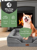 Spotted Play Orthopedic Dog Bed with Sides - Dog Sofa Beds for Medium Dogs, Supportive Foam Pet Couch Bed with Washable Removable Cover, Waterproof Lining and Non-Slip Bottom, Grey - M — 2