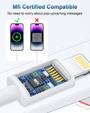 USB C to Lightning Cable 6FT 2Pack,[Apple MFi Certified] iPhone Fast Charger Cord Nylon Braided Power Delivery Type c to Lightning Cable Fast Charging for Apple iPhone 14 13 12 11 Pro Max X 8 7 6/iPad 6