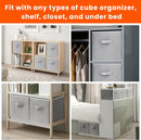 Criusia Storage Cubes - 11 Inch Heavy Duty Fabric Closet Bins for Shelves, Cube Organizer - 8 Pack Collapsible Decorative Storage Bins Baskets for Organizing Clothes Blankets Toys (Grey) — 6