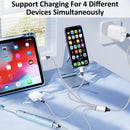 USB C Splitter Multi Charging Cable,USB A/C to USB C QC 3.0 Fast Charging[2Pack 4Ft], 4 in 2 Multi Charger Cord, with 4 Type-C Connectors Compatible with Cell Phones Tablets and More 4