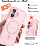 FNTCASE for iPhone 16 Case, Fit for Magsafe, Screen Protector, Light Pink photo 6