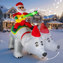 7FT Christmas Inflatable Santa Claus Riding Bear with Shaking Head and LED Lights,Christmas Blow up Yard Decorations with Recording function and Music for Xmas Holiday Party Indoor Garden Lawn — 1