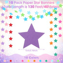 Patelai 130 ft Star Garland Banner Decor,Rainbow | 130 feet — 2
