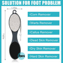 Foot File Callus Remover-2 Pcs 4 in 1 Foot Scrubber Dead Skin Remover for Feet,Pumice Stone, Foot Rasp and Sand Paper for Home Foot Care,Foot Brush for Shower (Grey Pedicure Foot File) — 2