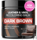 FORTIVO Leather Recoloring Balm, Leather Color Restorer, Scratch Remover, Couch Paint and Repair, Leather Balm for Couches - Dark Brown — 1