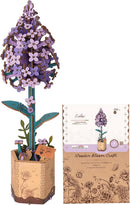 ROBOTIME Wooden Flower 3D Puzzle TW021 Lilac, Purple Gifts Idea, 30-Minute Crafts for Adults & Teens, Artificial Flower Decorations, Birthday/Valentine's Day — 1