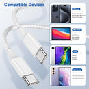 2Pack Type C to Type C Fast Charging Cord 6ft for Apple iPhone 17/16/15 5