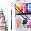 Transon Small Detail Paint Brushes 7pcs for Model Painting Acrylic, Gouache, Oil, Tempera and Face Painting | Round — 6