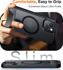 Temdan Magnetic Compatible with iPhone 15 Case, [Built-in Invisible Kickstand][Compatible with MagSafe] [Military Grade Shockproof] Slim Translucent Matte Phone Case for iPhone 15 6.1" — 6
