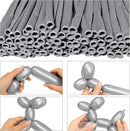 LXZFCRG 260 Long Balloons, Shiny Metallic Latex Twisting Balloon for Balloon Animals, Magic Balloons for Birthdays Wedding Party Decorations 100pcs (Metallic Silver) — 3