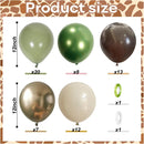 Sage Green Brown Safari Balloons, 60PCS Dusty Olive Green Coffee Beige Metallic Gold Eucalyptus Latex Balloon, Camo Army Hunting Balloons for Woodland Baby Shower Birthday Party Decorations Supplies | 12inch-60pcs — 2