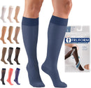 Truform Sheer Compression Stockings, 15-20 mmHg, Women's Knee High Length, 20 Denier, Blue, X-Large | X-Large (1 Pair) — 1