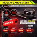 USB Rechargeable Bike Lights Set with Bell, LED Bicycle Front Rear Light — 2