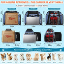 Petskd Top and Side Expandable Small Pet Carrier Airline Approved, Blue