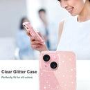 JJGoo Compatible with iPhone 15 Plus Case Glitter, Clear Transparent Soft TPU Sparkle Anti-Scratch Shockproof Protective Phone Bumper, Women Girls Slim Bling Sparkly Phone Case for iPhone 15 Plus — 5