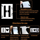YEAJON 6 Inch Letter Stencils Symbol Numbers Craft Stencils, 42 Pcs Reusable Alphabet Templates Interlocking Stencil Kit for Painting on Wood, Wall, Fabric, Rock, Chalkboard, Sign, DIY Art Projects — 4